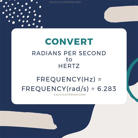 radians per second to hertz