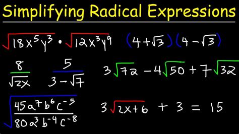 radical expressions and equations unit test answers PDF