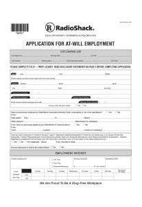 radio shack application form Reader