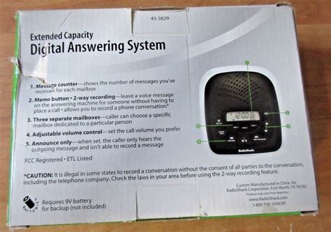 radio shack digital answering machine Doc