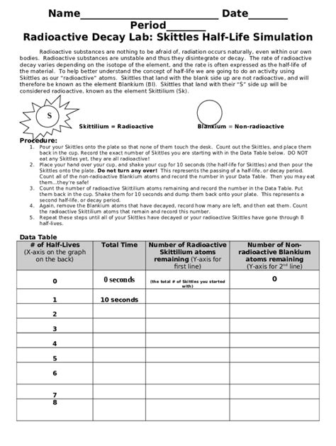 radioactive decay lab skittles answers Doc