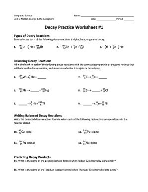 radioactive decay worksheet answer key Kindle Editon