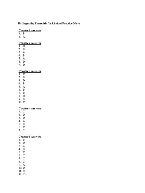 radiography essentials workbook answers Reader