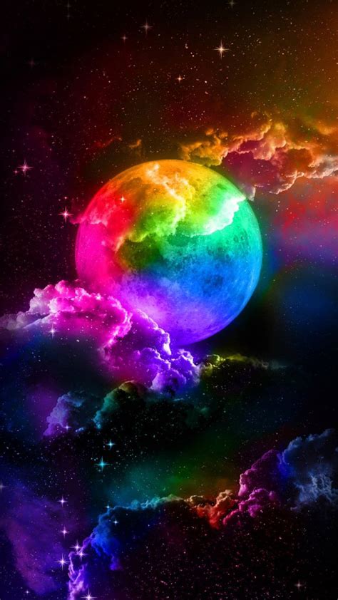 rainbow and moon