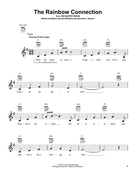 rainbow connection ukulele chords easy PDF