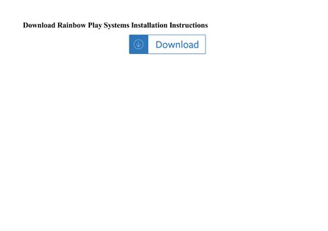 rainbow play systems installation instructions Reader