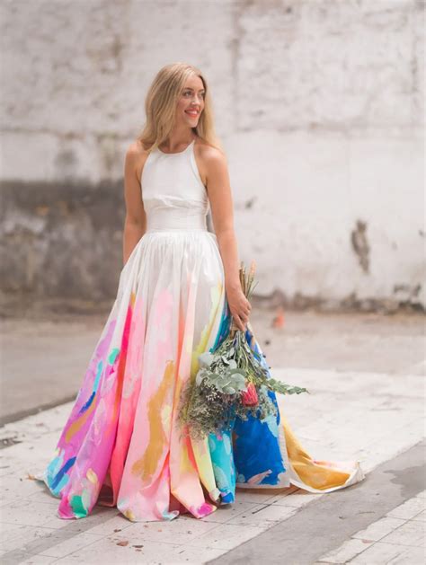 rainbow wedding dress