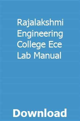 rajalakshmi engineering college lab manual for mechanical Epub