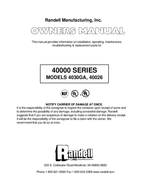 randell 53343lppo refrigerators owners manual PDF