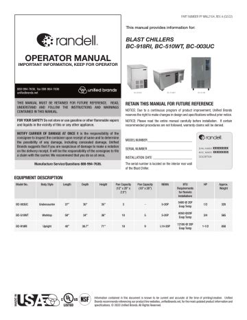 randell 9570 6 owners manual PDF