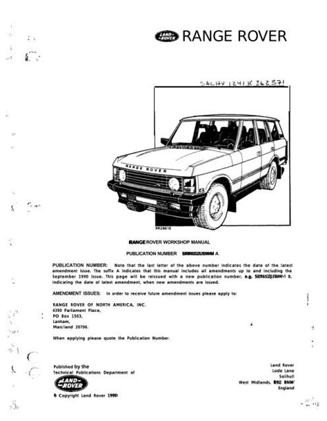 range rover classic engine overhaul manual pdf Epub