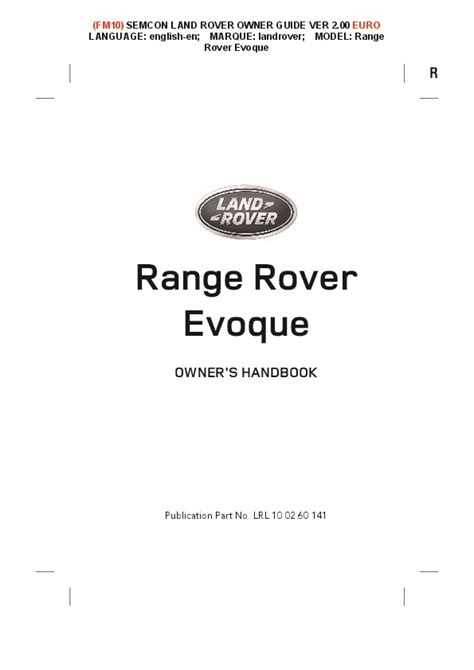 range rover evoque 2014 owners manual Reader