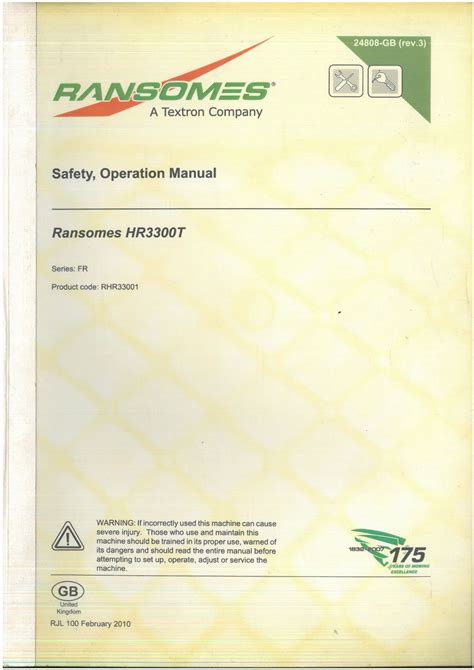 ransomes hr3300t fitting instructions user guide Doc