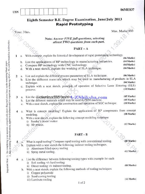 rapid prototyping vtu question papers Kindle Editon