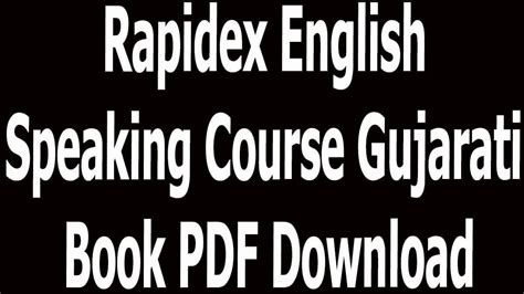 rapidex english speaking course gujarati pdf free download Doc