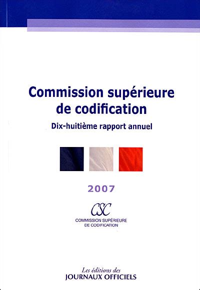 rapport annuel commission sup rieure codification Epub