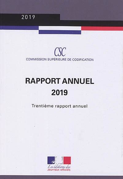 rapport annuel commission sup rieure codification Epub