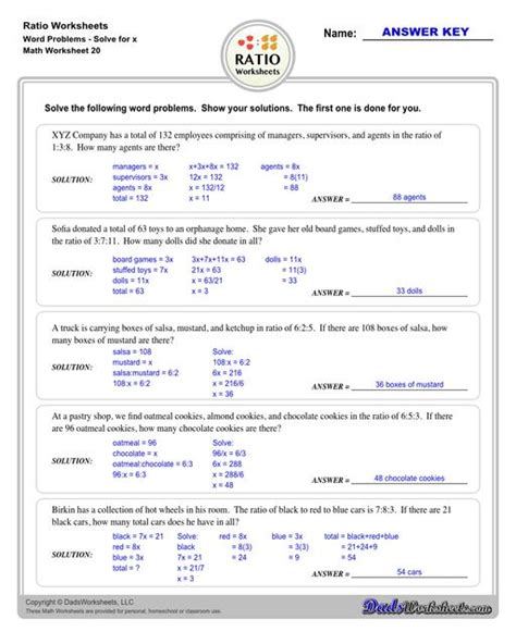 ratios problems and answers Reader