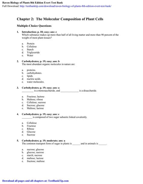 raven biology of plants test bank questions Ebook PDF