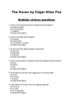 raven multiple choice questions with answers Epub