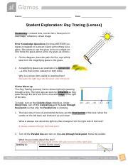 ray tracing lenses answer key PDF