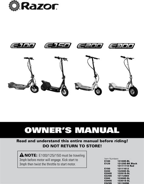 razor e300 user manual Doc