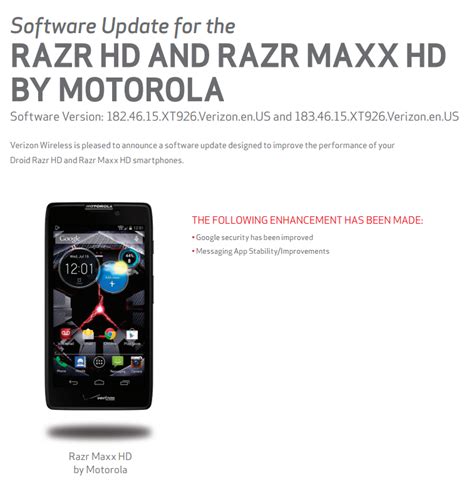 razr maxx hd update verizon Reader