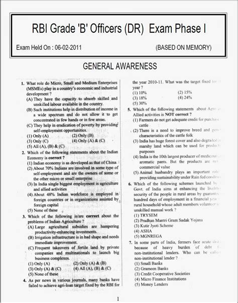 rbi grade b exam question papers Epub