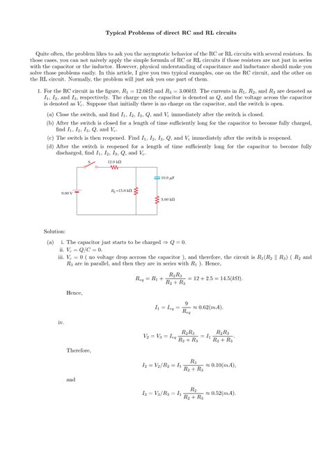 rc rl circuit problems pdf Kindle Editon