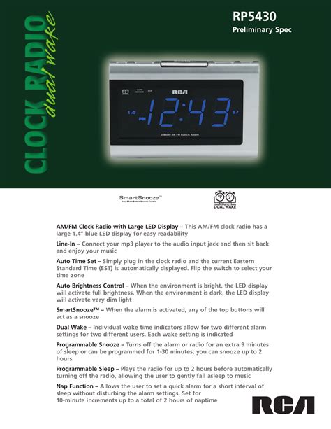 rca clock radio troubleshooting manual PDF