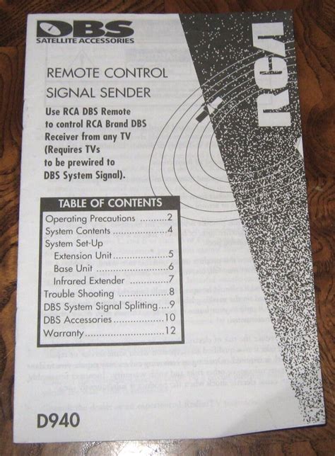 rca d940 remote control signal sender user guide Epub