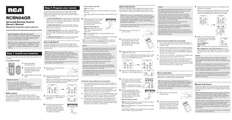 rca remote instruction manual Epub