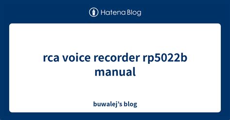 rca voice recorder rp5022b manual PDF