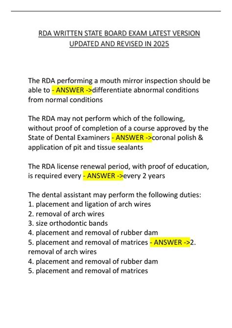 rda state board exam Reader