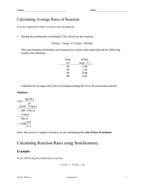 reaction rates practice problems answers Epub