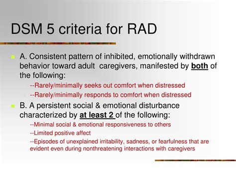 reactive attachment disorder dsm 5