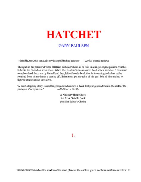 read pdf hatchet pdf by gary paulsen PDF