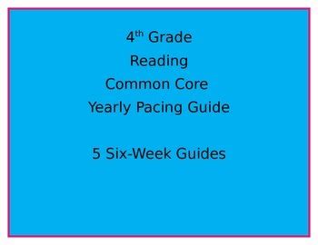 reading common core pacing guide Doc
