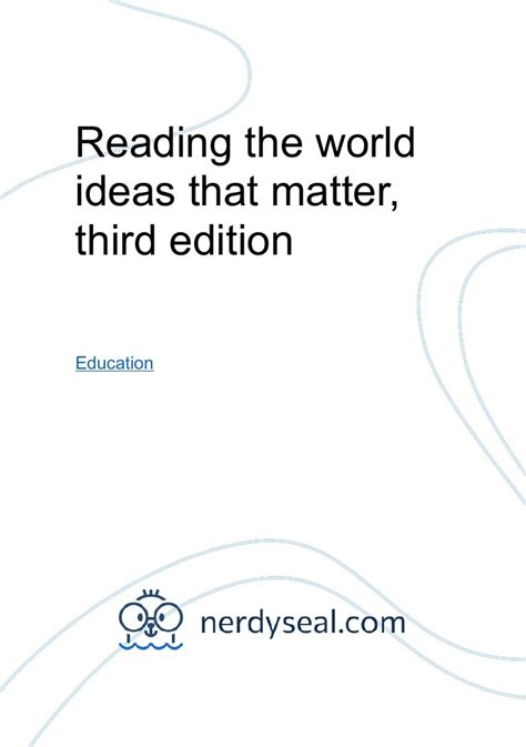 reading the world ideas that matter third edition Kindle Editon
