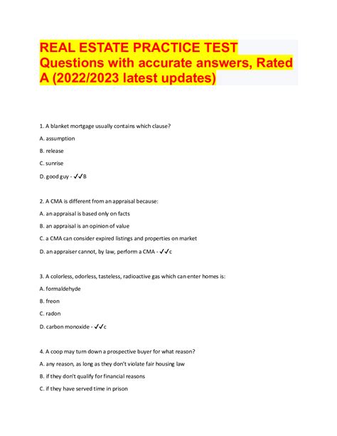 real estate practice final exam with answers Reader