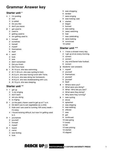 real grammar answer key Reader