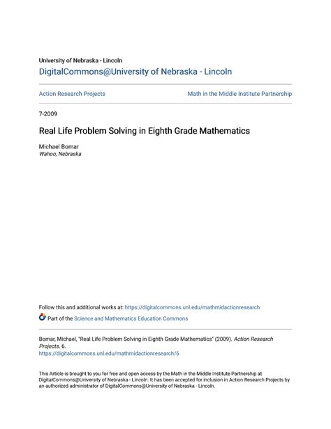 real life problem solving in eighth grade mathematics Doc