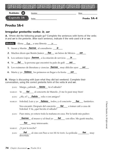realidades 2 workbook answer key 1b PDF