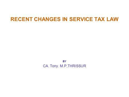 recent changes in service tax Doc