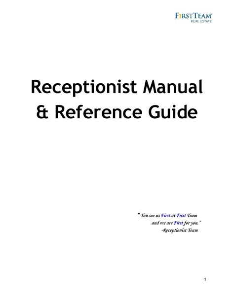 reception desk procedure manual Ebook PDF