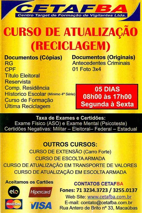 reciclagem curso de vigilante