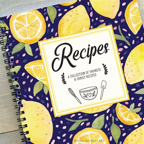 recipe journal watercolor numbered cookbook PDF