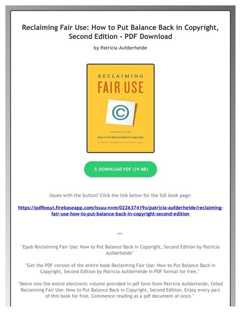 reclaiming fair use how to put balance back in copyright Epub