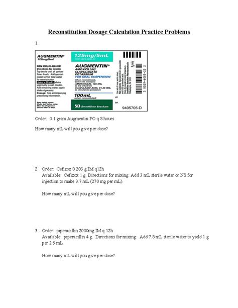 reconstitution nursing dosage calculation practice problems Ebook Kindle Editon