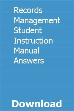 records managment student instruction manual pdf Epub